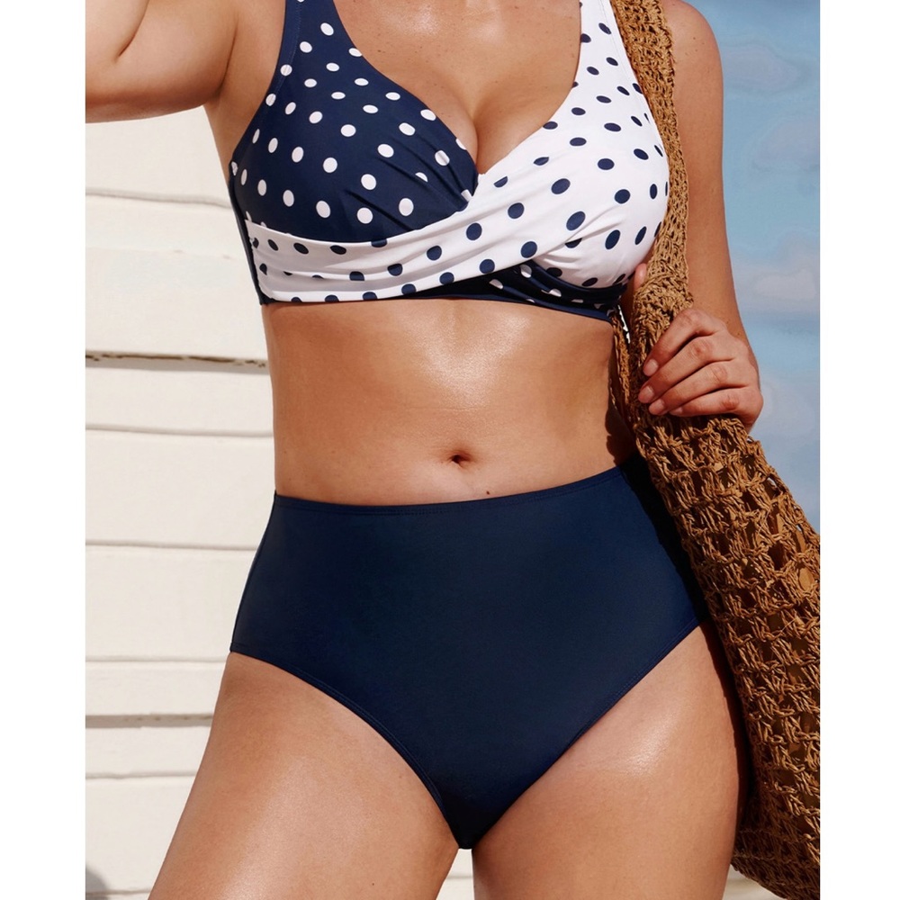Stylish Polka Dot Bikini Set